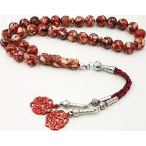 New Tesbih 2019 Style Natural Red Kazaz Tassel shell Tasbih special gift Muslim prayer beads 33 tespih islam jewelry bracelet