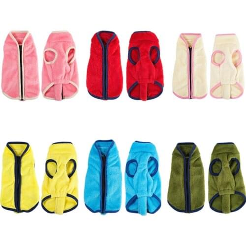 Warm Flece Pet Vest Soft Dog Clothing High Neck Zipper Cat Sweater For Small Dogs Coat Winter Pet Jacket For Puppy Chihuahua 35