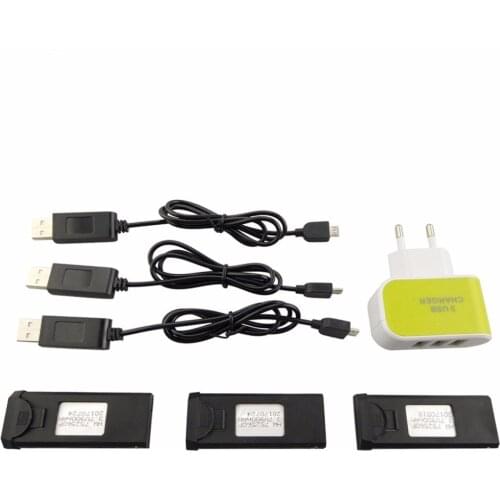 XS809 3.7V 900mAh Li-po Battery 3 In 1 Charger Plug Charging Connector Cable For XS809HC XS809HW RC Quadcopter