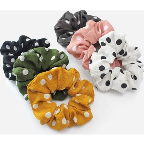 Vintage Dot Zebra Pattern Hair Rope Women Corduroy Scrunchies Polka Dot Hair Ties Elastic Hairbands Ladies Hair Accessories
