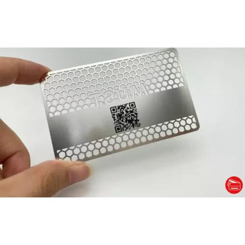 100 pieces / lot 85*54mm Cut Holes Stainless Steel Business Card