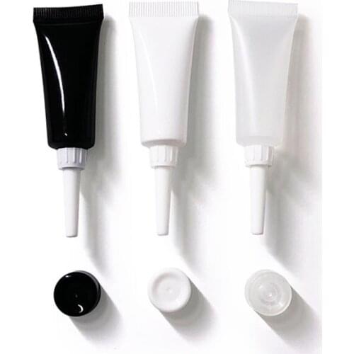 3 5 10 15 20 30ml Cosmetic Soft Tube Black/White/Clear Squeeze Bottle Refillable Sub-bottling Empty Makeup Tools 50pcs/lot