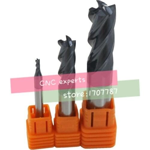 9PCS 4F-1/2/3/4/5/6/8/10/12mm tungsten carbide steel cutter CNC milling cutting hardness HRC50 carbide Milling cutter