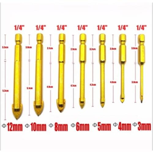Chartisan Alloy Triangle Drill Bits for Glass Drilling Diamond Ceramics Drill Bit
