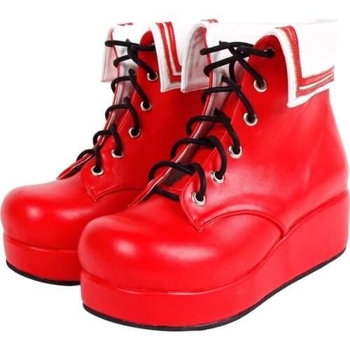 Angelic imprint mori girl Women punk boots lady lolita short Boots woman mid wedges heels pumps navy style shoes lace up 33-47