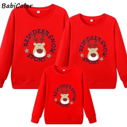 BabiColor Family Matching Outfits Father Mother Son Daughter Autumn Clothing Boy Girl Christmas Long sleeve T-shirt Family Look