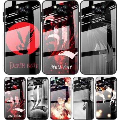 Tempered Glass Cover Luxury Anime Death Note For Xiaomi Mi POCO F3 F2 X3 NFC X2 M2 Pro Shockproof Shell Phone Case