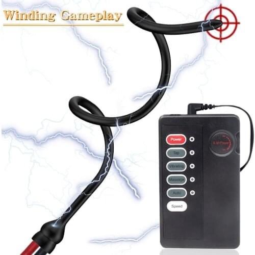 Electro Penis Plug Electric Stimulation Sex Men Urethral Dilation Bdsm Toys 36Cm Long Urethral Sounding Rods Estim Penis Pulse