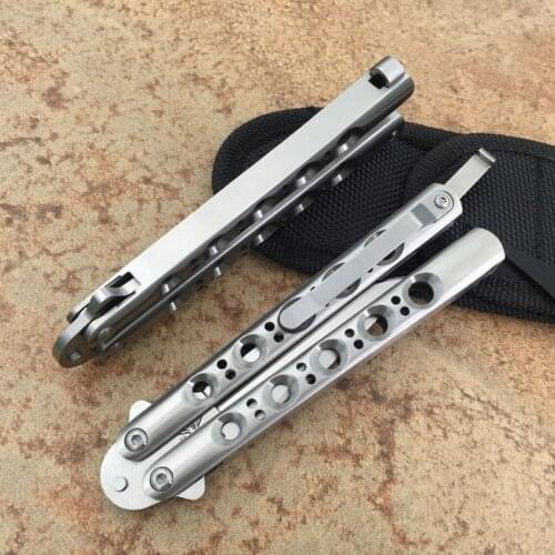 Butterfly in knife Trainer knife BM31 theone Channel 18CM 440C blade steel handle mini Pocket tactical survival keychain knifes