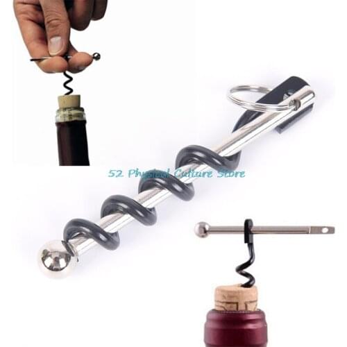 Creative Multifunctional Mini Outdoor Stainless Steel Red Corkscrew Wine Bottle Opener Camping Survival Equipment Tool