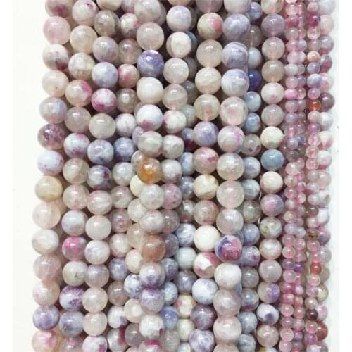 Factory Price Natural Stone Pink Red Rubellite Gemstone Round Loose Beads 15" Strand 4/6/8/10MM For Jewelry Bracelet Making DIY