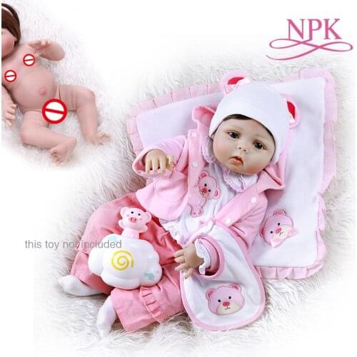 NPK 56CM reborn toddler girl doll full body soft silicone 0-3M real baby size bebe doll reborn Bath toy Anatomically Correct