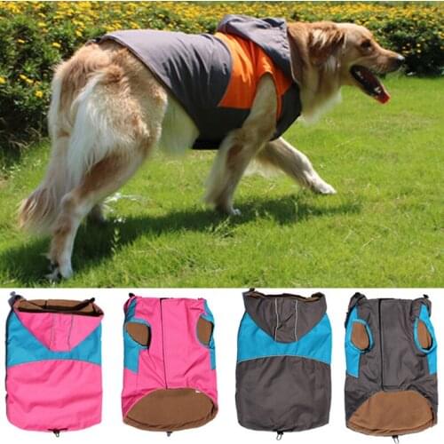 Big Dog Jacket Winter Clothes for Medium Large Dogs Warm Fleece Waterproof Windproof Dog Hooded Coat Pet Clothing Dog Costume
