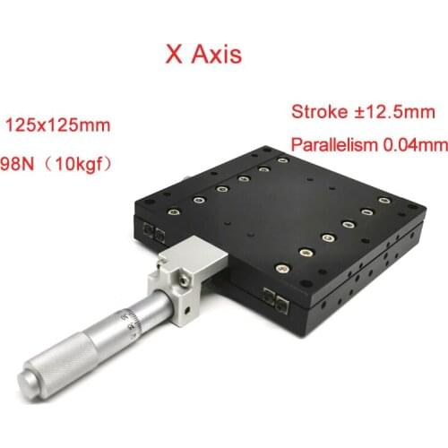X Axis 125x125mm Precision Manual Linear Stages Cnc Guide Rail Sliding Table PLX125-L/C/R Linear Rail