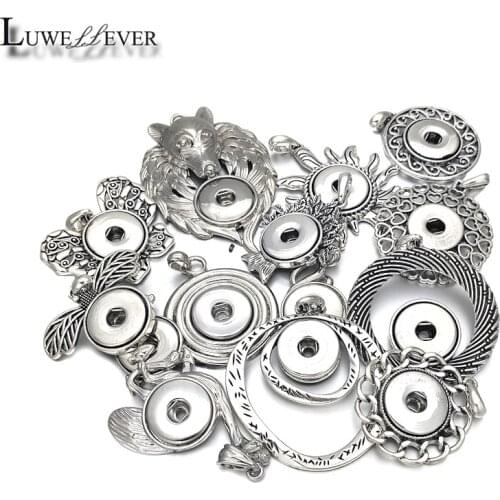 Luwellever Cross Crystal Pendant Interchangeable Ginger Necklace 074 Fit 18mm Snap Button Charm Jewelry For Women Gift