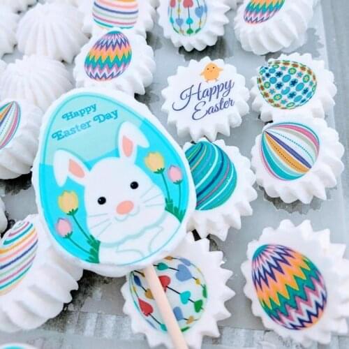 Mix Easter Bunny Egg Chick Transfer Sheet For Chocolate Meringues Decoration Sugar Stamp Paper Cake Decorating Tools