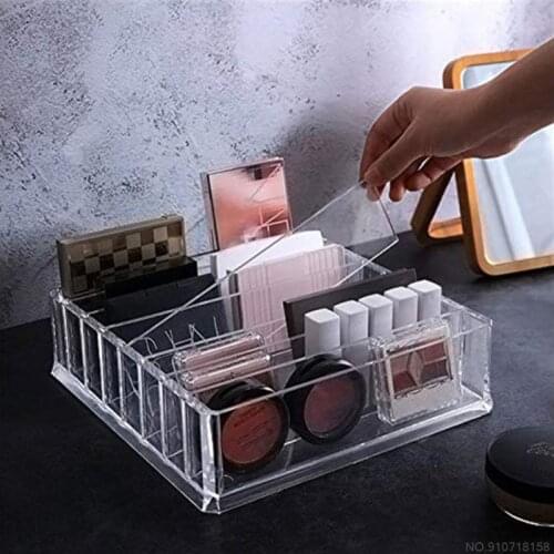 Transparent Vertical Cosmetic Storage Box 8 Grid Display Stand Makeup Organizer Desktop Jewelry Collection Case Au16 21 Dropship