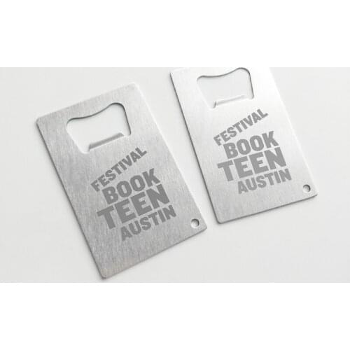 Personalized Credit Card Sized Beer Opener Party Favor Promotional Giveaway Custom Logo Engraved Metal Steel Bottle Opener 25pcs