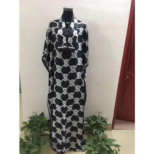 Dress Length 142cm, Bust:160cm 2020 New Fashion dresses Bazin Print Dashiki Women Long Dress/gown Yomadou Color Pattern oversize