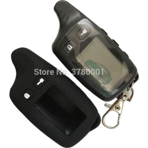 TW 9010 LCD Remote Control Keychain Fob + Silicone Case for Russian Tomahawk TW9010 two way car alarm system Tomahawk TW-9010