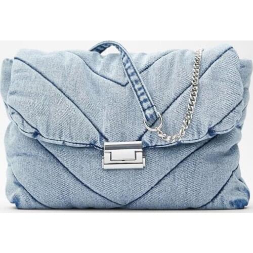 Luxury designer jeans bags women denim chain crossbody bag lady 2020 womens handbags shoulder messenger bags female purse S2445