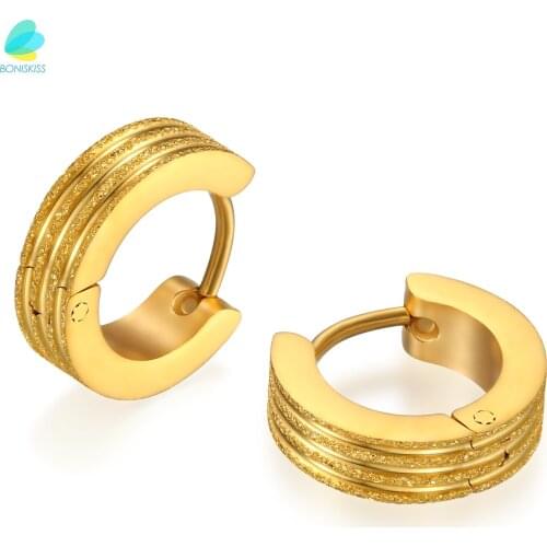 BONISISS Unisex Matte Finish Stainless Steel Earring Stud With Clip On Easy Hook