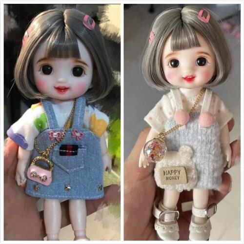 Jointed doll BJD Mini hola doll hand make up face doll 17cm selling with clothes