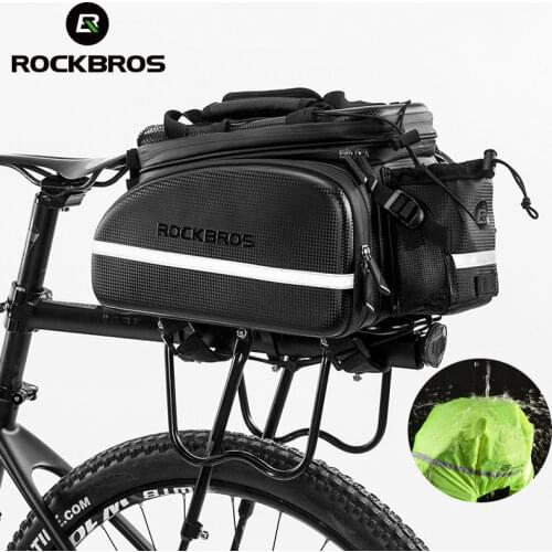 ROCKBROS Bicycle Carrier Bag MTB Bike Rack Bag Trunk Pannier Cycling Multifunctional Large Capacity Travel Bag With Rain Cover