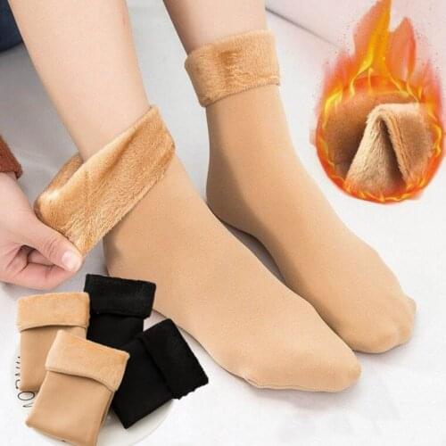 Winter Warmer Thickening Ladies Thermal Wool Cashmere Snow Socks Velvet Floor Sleeping Womens Solid Color Elastic Snow Socks