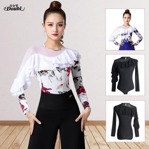 DOUBL modern ballet dance clothes for women long sleeve stage performance fashion special top Autumn winter practice ballroom