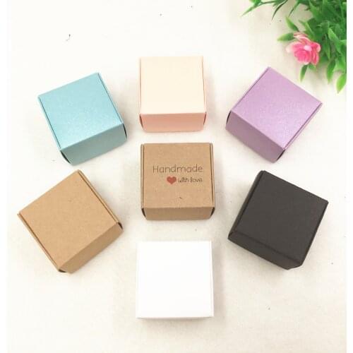 100Pcs colorful Paper Cardboard Box gift/jewelry packing box For Anniversary Festivals Candy Gifts Display Cartons