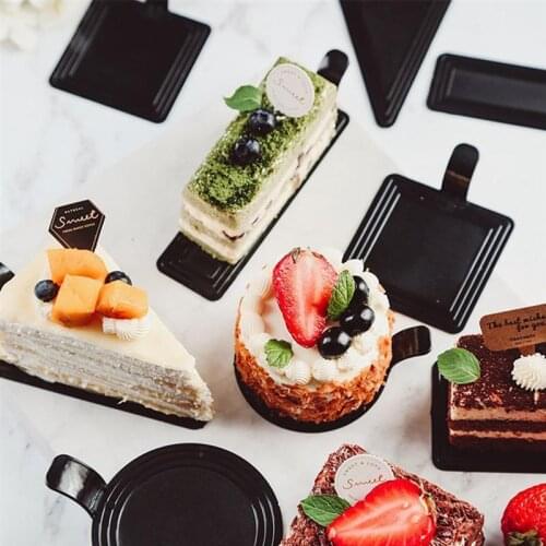 100PCS Triangle Mousse Base Boards Cake Boards Cake Tray Dessert Board for Birthday Wedding