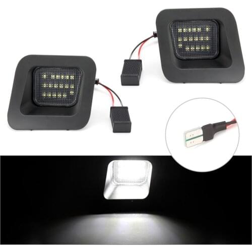 18-3528SMD LED License Plate Light For Dodge Ram 2003-2018 1500 2500 3500 12V Car Lights Smoked Len License Number Plate Lamp
