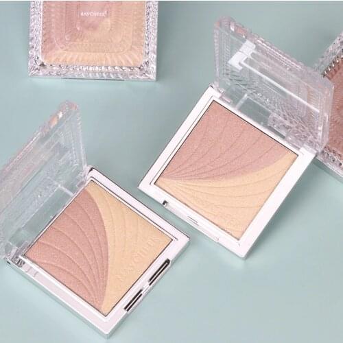 2 Colors Highlighter Facial Bronzers Palette Makeup Glow Face Contour Shimmer Powder Body Illuminator Glitter Cosmetic TSLM1