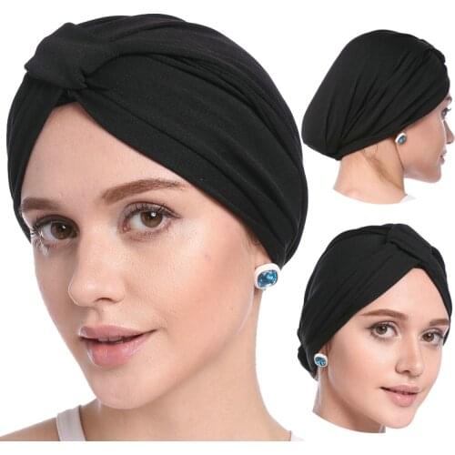 2019 Women Muslim Headscarf Hat Solid Modal Hijab Turban Caps Thin Summer Elastic Head Wrap Indian Hats Inner Bonnet For Lady