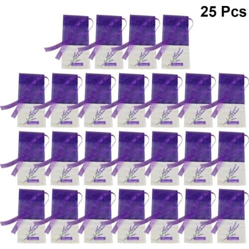 25pcs Empty Lavender Bags Floral Printing Fragrance Pouch Sachets Bag for Relaxing Sleeping Lavender Scented Sachets Bag New