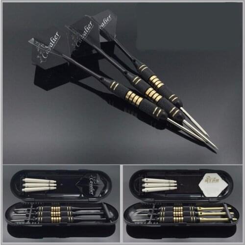 3pcs/set Professional Darts Free Carry Box 24g 25g Black Golden Color Steel Tip Darts with Brass Darts Shafts Broadhead