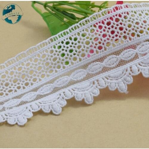 3yards 6.5cm white lace cotton embroidery lace french lace ribbon fabric guipure diy trims warp knitting sewing Accessories#2933