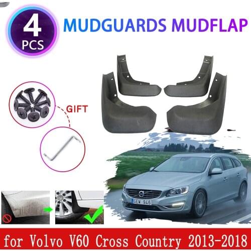 4PCS for Volvo V60 Cross Country 2013 2014 2015 2016 2017 2018 Mudguards Mudflap Fender Flaps Splash Guard Protect Accessories