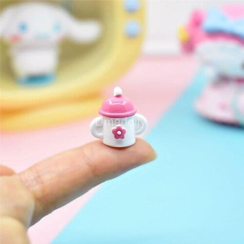 5PCS 1/6 Scale Kawaii Miniature Dollhouse Milk Nursing Bottle Food for Doll Play Pink Mini Kithcen Set Accessoires Toy