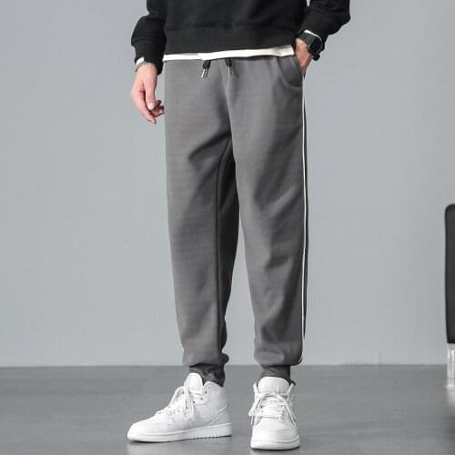 Spring and Autumn Mens Casual Trousers Corduroy Running Sports Leisure Fitness Training Loose Mens Pants Sweatpants for Men