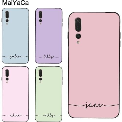 Personalised Name Pastel Custom Case For Huawei P30 Pro P20 P40 Mate 20 Lite P Smart 2019 Nova 5T Honor 8A 8X 9X 10i 20