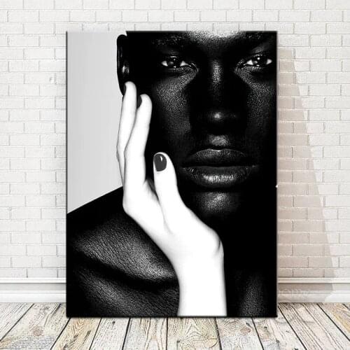 Black and white nude African art man canvas posters and prints Scandinavian wall art pictures for living room decoration