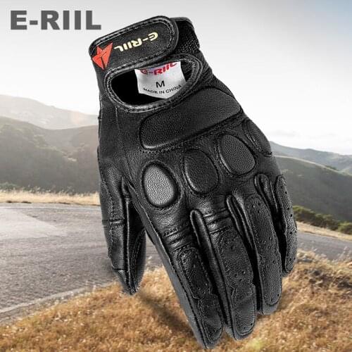 Black Men Motorcycle Racing Gloves Vintage Leather Motocross MTB Biker Gloves Touchscreen Knight Gloves Guantes Moto Luvas M-XL