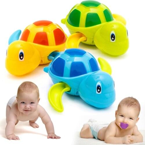 Cute Cartoon Animal Tortoise Classic Baby Water Toy Infant Swim Turtle Wound-up Chain Clockwork Kids Beach Bath Toys Jouet Bebe