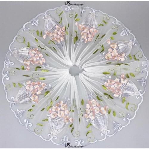 15Yds Exquisite flower basket embroidery lace dress home textile mesh lace DIY decorative fabric dance clothes accessories 14cm