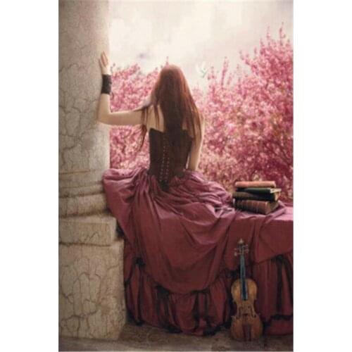 Square drill home decor diamond painting beautiful art Beauty & guitar needlework 3d diy diamond embroidery rhinestone A7043R