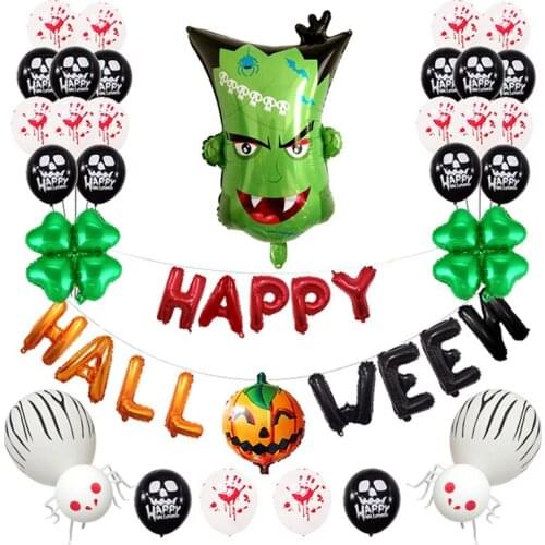 Bat Pumpkin Halloween Decor Latex Balloons Banner Halloween Inflatable Air Ball Kids Toys Party Decoration Foil Balloon Haloween