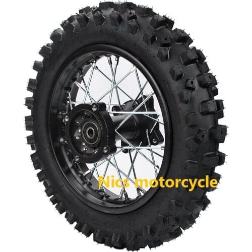 Small 80/100-10 Rear Tire Disc Brake Wheel Rim Pit Pro Dirt Bike 12MM Motocross
