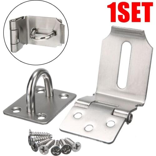 1 Set 2.0mm 201 Silver Stainless-steel Durable Door Latch Lock Plate No Rust No Deformation Clasp Hardware Accessories